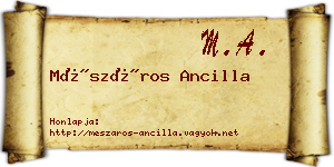 Mészáros Ancilla névjegykártya